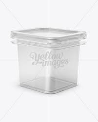 Download Clear Plastic Container Mockup Half Side View High Angle Shot In Pot Tub Mockups On Yellow Images Object Mockups Clear Plastic Containers High Angle Shot Design Mockup Free PSD Mockup Templates