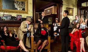 The aim of the game is to guess correctly which character is the murderer, and to have as much fun as possible doing it! Murder Mystery Dinners The Old Spaghetti Factory