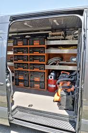 2017 Mercedes Sprinter With Custom Shelving Van Shelving Van Organizing Custom Shelves Sprinte Work Truck Storage Work Truck Organization Van Organization