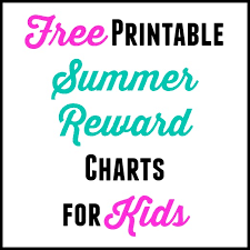 Free Printable Summer Reward Chart For Kids Thrifty Little Mom