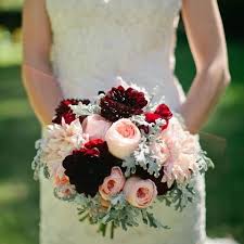 Burgundy silk wedding bouquets with artificial flowers & faux greenery. 42 Refined Burgundy And Blush Wedding Ideas Bridal Bouquet Peach Bridal Bouquet Red Bridal Bouquet