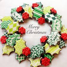 Christmas Wreath Christmas Wreath Cookies Christmas Cookies Decorated Xmas Cookies