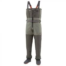 simms freestone z stockingfoot zip waders dark gunmetal