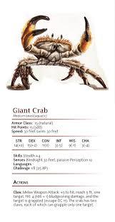 Caranguejo Gigante Dnd Monsters Dungeons And Dragons Homebrew Dungeons And Dragons 5