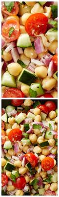 Easy Chickpea Salad Recipe Garbanzo Beans Salad Bean Recipes Healthy Recipes