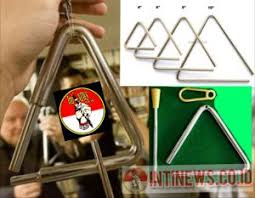 Jenis alat instrumen yang sumber bunyinya berasal dari alat itu sendiri (idiofon) seperti: Triangle Alat Musik Tidak Bernada