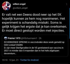 Jun 15, 2021 · twitter heeft willem engel opgedragen om zijn tweet over christian eriksen te verwijderen. Stop Actiegroep Viruswaanzin On Twitter Eriksen Ligt Nog Niet Eens In Het Ziekenhuis Of Willem Gooit Er Weer Een Smerige Tweet In Stopwillemengel Stopviruswaanzin Https T Co 3nw6cmp8in Twitter