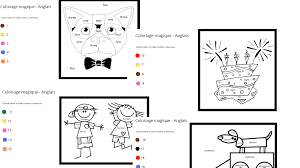 Des coloriages magiques (ou images mystères) pour le niveau 6e pour chaque séquence d'anglais de l'année: 4 Coloriages Magiques En Anglais Pour Apprendre Le Nom Des Nombres Apprendre Reviser Memoriser