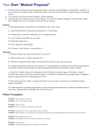 Your Own Modest Proposal Modest Proposal Essay Layout Essay