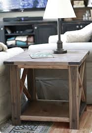 Rustic X Side Table Plus Coffee Table And End Table And Instructions Of Oxidation Of Wood Rustic End Tables Diy Furniture Furniture Projects