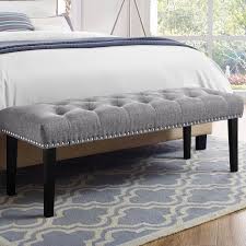 Gray diamond upholstered bench gray diamond upholstered bench. Bedroom Grey Benches You Ll Love In 2021 Wayfair