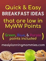 Line a baking sheet with foil and spray with zero calorie cooking spray. Quick And Easy Breakfast Ideas With Myww Green Blue Purple Points Meal Planning Mommies