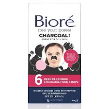 Biore Charcoal Deep Cleansing Pore Strips Buy Biore Charcoal Deep Cleaning Pore Strips 6 Online At Chemist Warehouse Pore Strips Nose Strips Biore