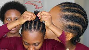 How To Cornrow Your Own Hair Beginners Friendly Short Natural Hair Tut Cornrows Natural Hair Natural Hair Tutorials Cornrows Short Hair