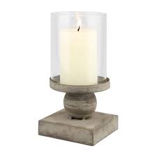 These rustic candle holders measure 8 1/2dia. Home Garden Stonebriar Industrial Glass Cylinder Hurricane Candle Lantern With Rustic Zin Garden Lantern