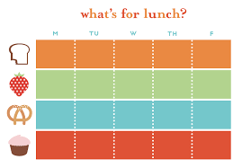 Magnetic Lunch Chart Not Just For Back To School But