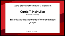 Billiards and the arithmetic of non-arithmetic groups - Curtis T ...
