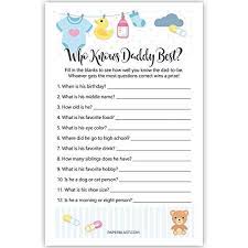 Free printable baby shower game in red color. Amazon Com Baby Shower Game Who Knows Daddy Best Handmade