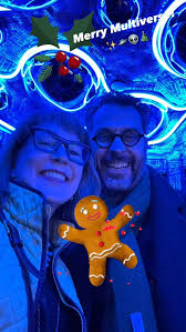 Merry Multiverse! 🐈🐺🛸👽🎄 Celebrating someone’s 75th in the House of  Eternal Return. #meowwolf #meowwolfsantafe