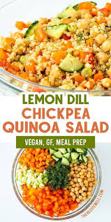 Quinoa And Chickpea Salad With Lemon Dill Dressing Recipe In 2020 Vegan Summer Recipes Quinoa Chickpea Salad Vegan Salad