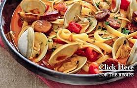 Portuguese Style Pasta With Clams Chourico Recipe Recipe Clam Pasta Portuguese Recipes Clam Recipes