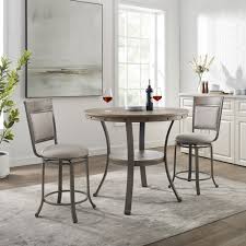 Griffin reclaimed wood bar height table. Brighton Hill Elizabeth Pewter Counter Height Round Pub Table Bellacor