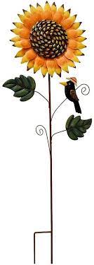 Glitzhome® 42 fall sunflower metal yard stake $26.74 $53.49. Amazon Com Kilipes Metal Sunflower Yard Stake With Crow Decor Flower Garden Stake Decorative Stake Outdoor Decor For Patio Lawn Plant Pot 1 Patio Lawn Garden
