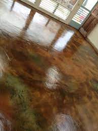 Concrete Surface Designs Resurfaced This Interior With A Smooth Granicrete Overlay That Was Stained With 3 Colors Surface Design Flooring Design