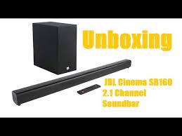 unboxing jbl cinema sb160 2 1 channel soundbar with wireless subwoofer features and how to pair youtube