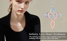 Necklace Women YFN Cross Necklace Sterling Silver Blue Opal Cross Celtic  Cross