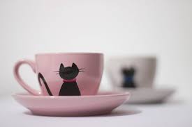 Cat Cup Set Cat Coffee Cup Cup And Saucer Espresso Cup Cat Etsy Cat Coffee Cups Crazy Cat Lady Gifts Cat Lady Gift