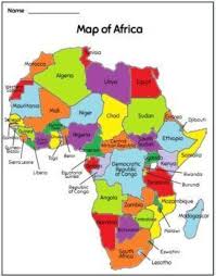 Blank map of africa, including country borders, without any text or labels. Blank Map Africa Worksheets Teaching Resources Tpt