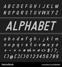 Alphabet font design bold italic Royalty Free Vector Image