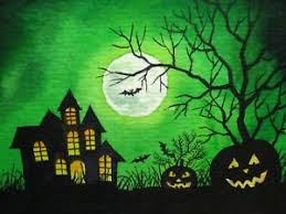 More images for bat pumpkin painting » Painting Halloween Pumpkin Jack O Lantern Autumn Haunted House Fly Bat Aceo Art Ebay