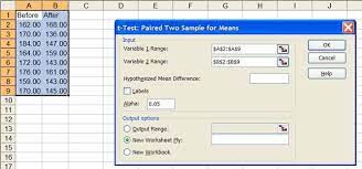 The first argument for this function is an array of sample data. Excel Statistics Tutorials Paired T Test