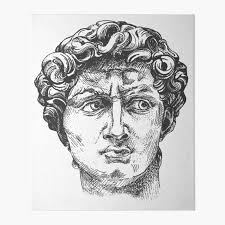 Galeriedruck for Sale mit "David Kopf Michelangelo Statue" von  CatMadePattern