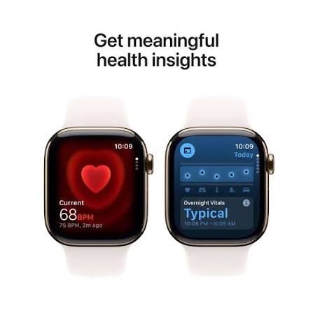 Apple Watch Series 11 Gold Titanium Case with Light Blush Sport Band