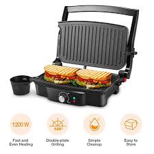 Panini Maker Isiler 4 Slice Panini Press Grill Sandwich Maker With 2 Removable Drip Tray Non Stick Coated Panini Maker Grill Sandwich Maker Sandwich Makers