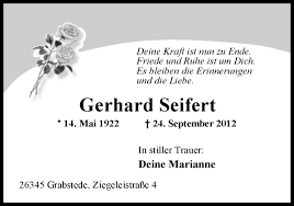 Traueranzeigen von Gerhard Seifert