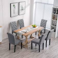 International concepts 42 dual drop leaf table with 4 emily chairs $2,306.00. Huisen Furniture Comfortable Dining Room Chairs Armless Only Set Of 6 Grey Kitchen Chairs Fabric Upholstered Soft Padded Chairs Wood Black Legs Chairs High Back X6 Buy Online In Antigua And Barbuda