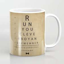 Run You Clever Boy Doctor Who Inspired Vintage Eye Chart Coffee Mug By Alliwoodsfrederick