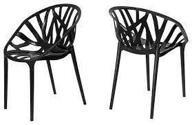 Black outdoor dining chairs, for instance, offer minimalist appeal, while white designs are a chic and bright option. Mod Made Branch Modern Plastic Dining Side Chair Set Of 2 Midcentury Outdoor Dining Chairs By Mod Made Houzz