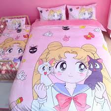 Kawaii Sailor Moon Luna Bedding Sheet Set Se10995 Kawaii Bedroom Otaku Room Bed Sheets