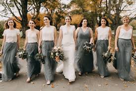 Jenny Yoo Bridesmaids Separates Long Tulle Bridal Party Skirts In A Shade Of Blue And Grey Bridesmaid Skirt And Top Bridesmaid Dresses Boho Bridesmaid Skirts