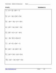 5 Adding And Subtracting Polynomial Worksheets Solving Quadratic Equations Quadratics Quadratic Equation