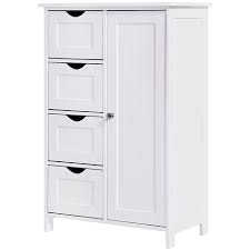 Online kaufen auf den merkzettel.du siehst: Vasagle Sideboard Badezimmerschrank Badschrank Aus Holz Beistellschrank Kommode Mit 4 Schubladen Schranktur Verstellbare Regalebene Wohnzimmer Kuche Flur Tief Freistehend Weiss By Songmic Lhc41w