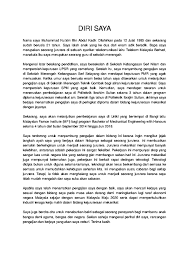Karangan mengenai perihal diri, perancangan pengajian dan kerjaya kehidupan saya bermula pada 14 mei 1996 di hospital kuala pilah dan nama diberi ialah muhammad amirul syafiq bin khairuddin. Doc Karangan Mara Muhammad Nu Aim Academia Edu