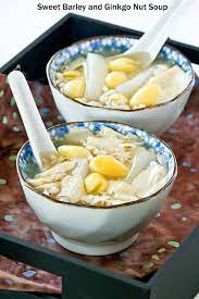 Sweet Barley And Ginkgo Nut Soup Roti N Rice Chinese Dessert Recipe Sweet Soup Desserts