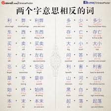 两个字意思相反的词 Learn Chinese Chinese Language Learning Chinese Language Words