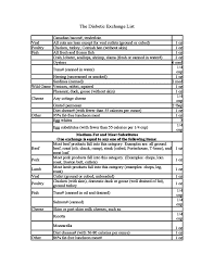 The Diabetic Exchange List Free Download